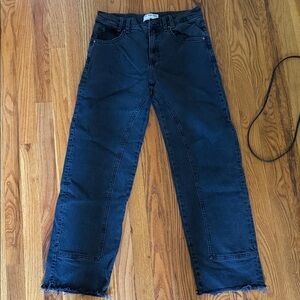 Free People Black Barrel Jeans